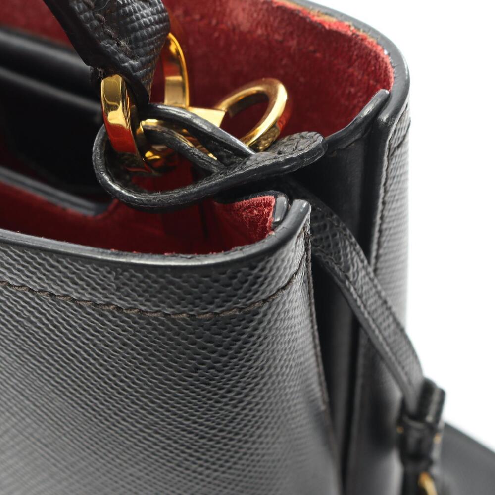Prada SAFFIANO CUIRC Panier Handbag Leather Black - Picture 6 of 8